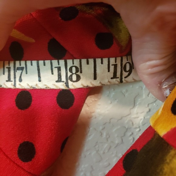 Shelby & Palmer Sheath Dress Red Yellow Floral 3/4 Sleeve Size 10 - Picture 9 of 12